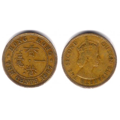 (28.1) Hong Kong. 1957. 10 Centimos (BC)