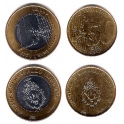 Italia. Sin Fecha. 1 Euro + 50 Céntimos (SC) Prueba de Euro
