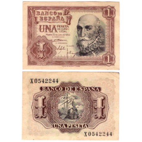 Estado Español. 1953. 1 Peseta (MBC) Serie X