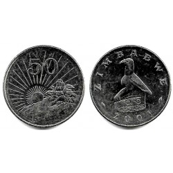 (5a) Zimbabue. 2001. 50 Cents (SC-)