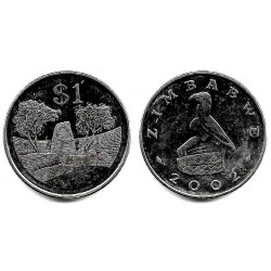 (6a) Zimbabue. 2002. 1 Dollar (SC-)