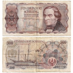 (139) Austria. 1965. 500 Schillings (BC) Leves roturas en márgenes
