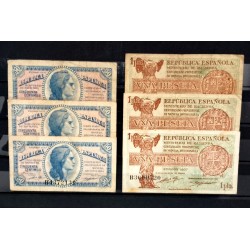 España. 1937. Lote de 6 Billetes (BC+)