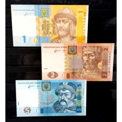 Ucrania. 2011. Lote de 3 Billetes (SC)