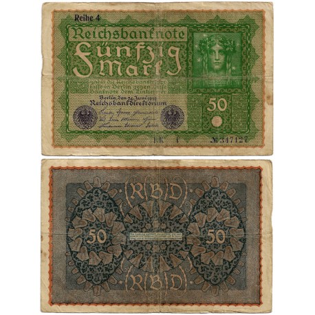 (66) Imperio Alemán. 1919. 50 Mark (BC)