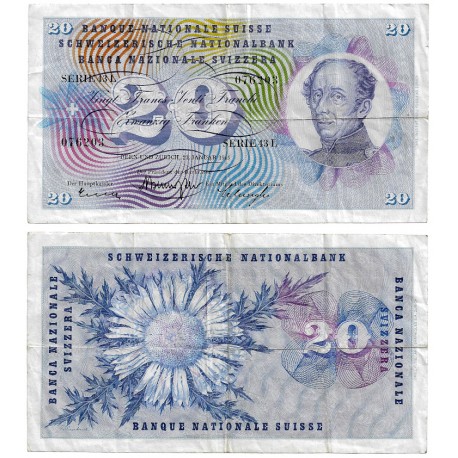 (46l) Suiza. 1965. 20 Mark (BC+)
