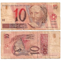(245Ae) Brasil. 1997-2012. 10 Reais (BC) Leves roturas en márgenes
