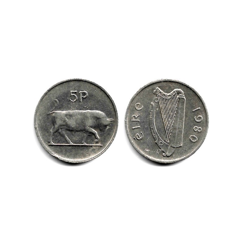 (22) Irlanda. 1980. 5 Pence (MBC+) - Numismática Rovira