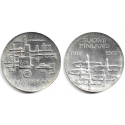 (50) Finlandia. 1967. 10 Markka (EBC) (Plata)