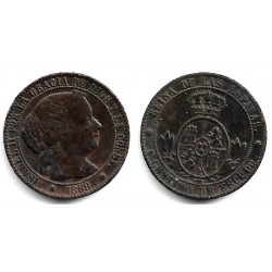 Isabel II. 1868. 1 Céntimo (MBC) Ceca de Barcelona OM