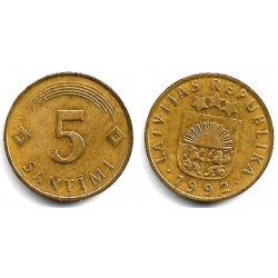 (16) Letonia. 1992. 5 Santimi (MBC+)