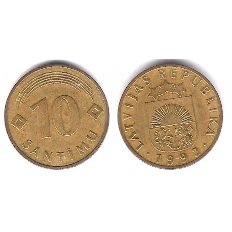 (17) Letonia. 1992. 10 Santimu (MBC-)