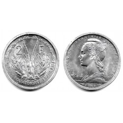 (7) África Ecuatorial Francesa. 1948. 2 Francs (SC)