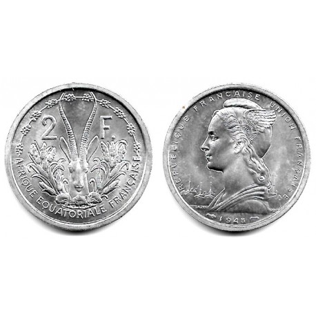 (7) África Ecuatorial Francesa. 1948. 2 Francs (SC)