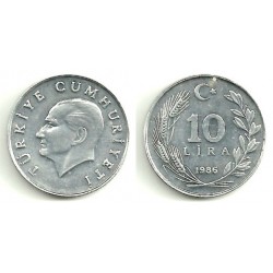 (964) Turquía. 1986. 10 Lira (SC)