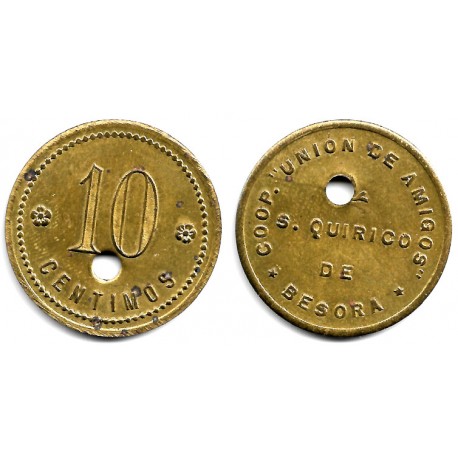 Cooperativa Unión de Amigos. San Quirico de Besora. 10 Céntimos (MBC)