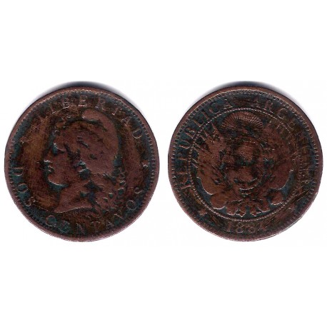 (33) Argentina. 1884. 2 Centavos (BC/BC-)