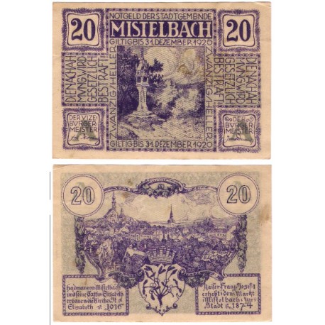 Mistelbach (Baja Austria). 1920. 20 Heller (MBC+)
