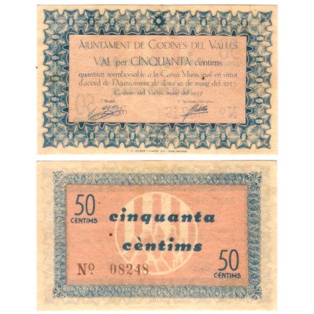 Codines del Vallès. 1937. 50 Céntimos