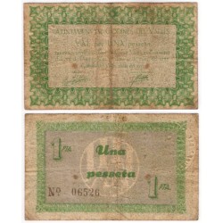 Codines del Vallès. 1937. 1 Peseta (BC+)