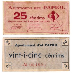 El Papiol. 1937. 25 Céntimos (MBC-)