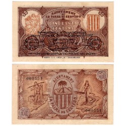 La Palma de Cervelló. 1937. 50 Céntimos (SC)