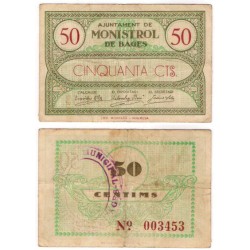 Monistrol de Bages. 1937. 50 Centimos (MBC)