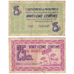 Montmeló. 1937. 25 Céntimos (MBC)