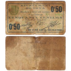 Tona. 1937. 50 Céntimos (BC)