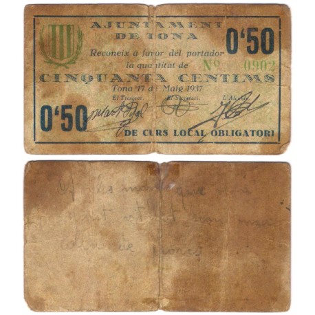 Tona. 1937. 50 Céntimos (BC)