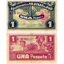 Vilassar de Mar. 1937. 1 Peseta (MBC+)