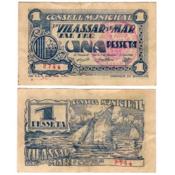 Vilassar de Mar. 1937. 1 Peseta (MBC)