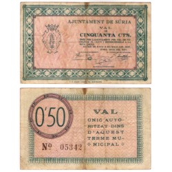 Súria. 1937. 50 Céntimos (MBC-)