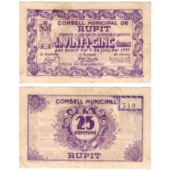 Rupit. 1937. 25 Céntimos (MBC-)