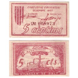 Vilassar de Dalt. 1937. 5 Céntimos (EBC)