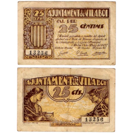 Vilaboi. 1937. 25 Céntimos (MBC)