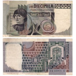 (106a) Italia. 1978. 10000 Lira (MBC-) Leve rotura margen superior