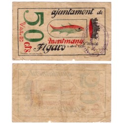 Montmany-Figaró. 1937. 50 Céntimos (BC+/MBC-) Leves roturas en márgenes