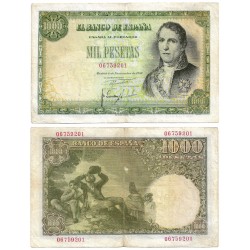 Estado Español. 1949. 1000 Pesetas (MBC/MBC-) Sin Serie. Leve rotura margen superior y en reverso