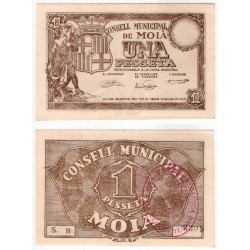 Moià. 1937. 1 Peseta (EBC/EBC+)
