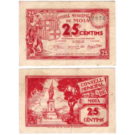 Moià. 1937. 25 Céntimos (MBC/MBC+)