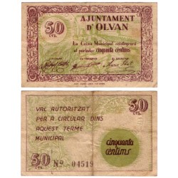 Olván. 1937. 50 Céntimos (BC+/MBC-)