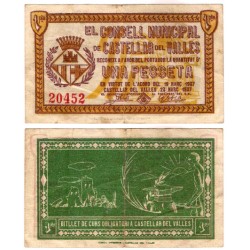 Castellar del Vallés. 1937. 1 Peseta (MBC-/MBC)