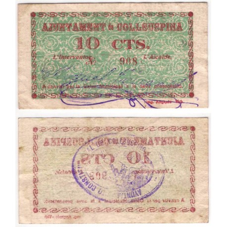 Collsuspina. 1937. 10 Céntimos (MBC)