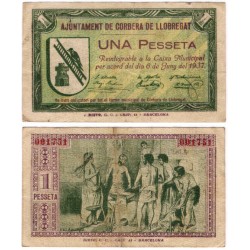 Corbera de Llobregat. 1937. 1 Peseta (MBC-)