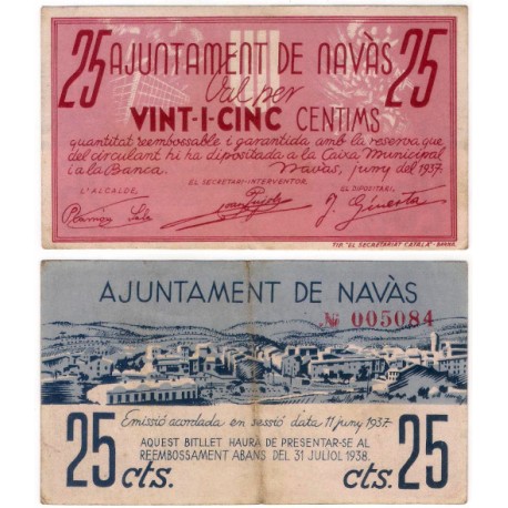 Navàs. 1937. 25 Céntimos (MBC)