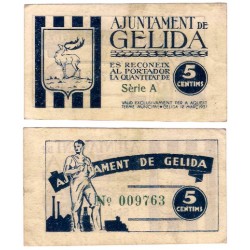 Gelida. 1937. 5 Céntimos (MBC)