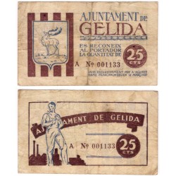Gelida. 1937. 25 Céntimos (MBC-)