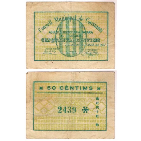 Constantí. 1937. 50 Céntimos (MBC)