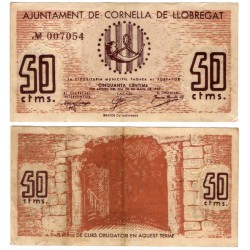 Cornellà de Llobregat. 1937. 50 Céntimos (MBC/MBC-)